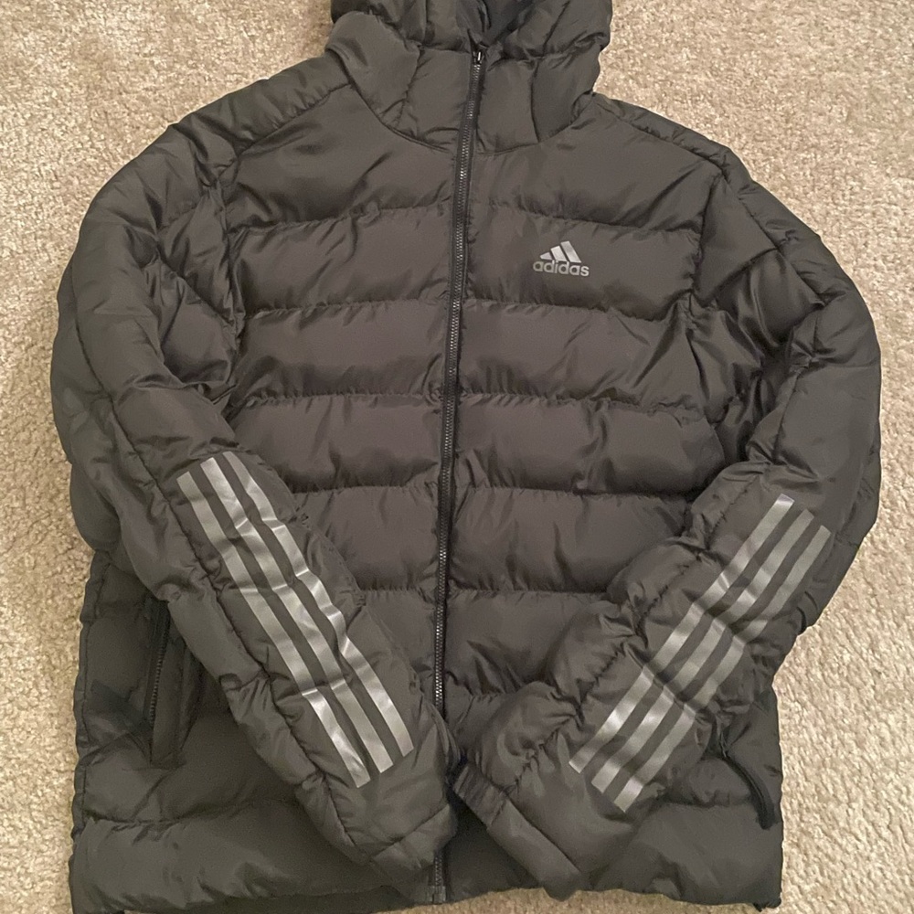 Hunter Green Mens Adidas Winter Coat Size Small